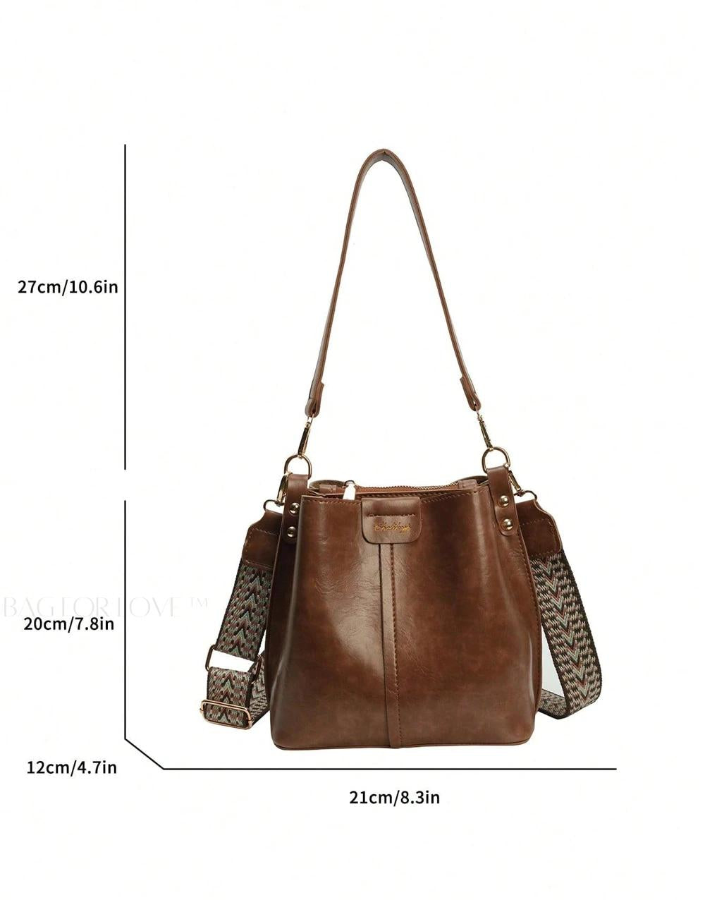 PU Bucket Bag Versatile Shoulder Handbag Women Tote Bag