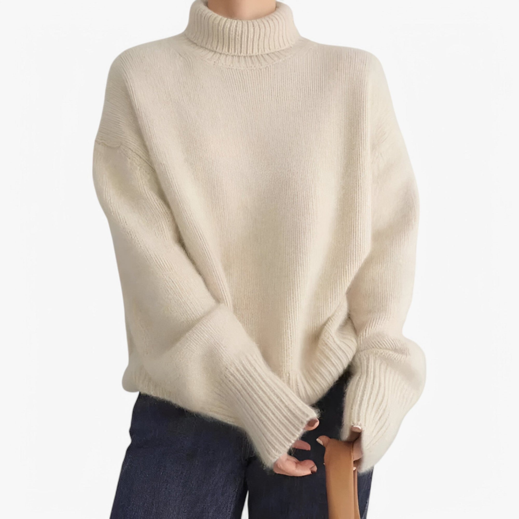 Women’s Oversized Turtleneck Knit Sweater