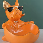 Bulldog Decorative Tray Statue