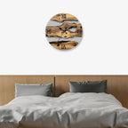 Round Wooden Wall Clock with Roman Numerals