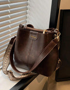 PU Bucket Bag Versatile Shoulder Handbag Women Tote Bag
