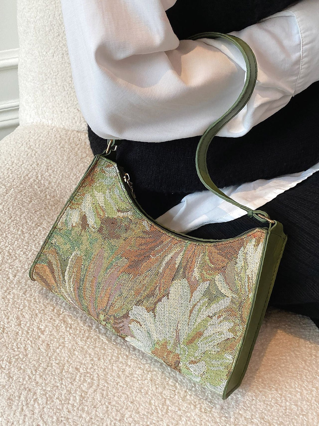 Women Square Shoulder Bag Floral Pattern