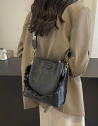 PU Bucket Bag Versatile Shoulder Handbag Women Tote Bag