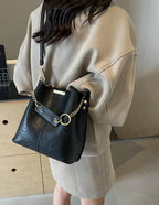 PU Bucket Bag Versatile Shoulder Handbag Women Tote Bag