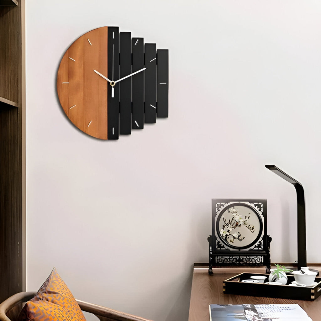 Large Wooden Modern Wall Clock