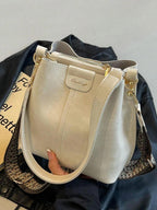 PU Bucket Bag Versatile Shoulder Handbag Women Tote Bag