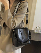 PU Bucket Bag Versatile Shoulder Handbag Women Tote Bag
