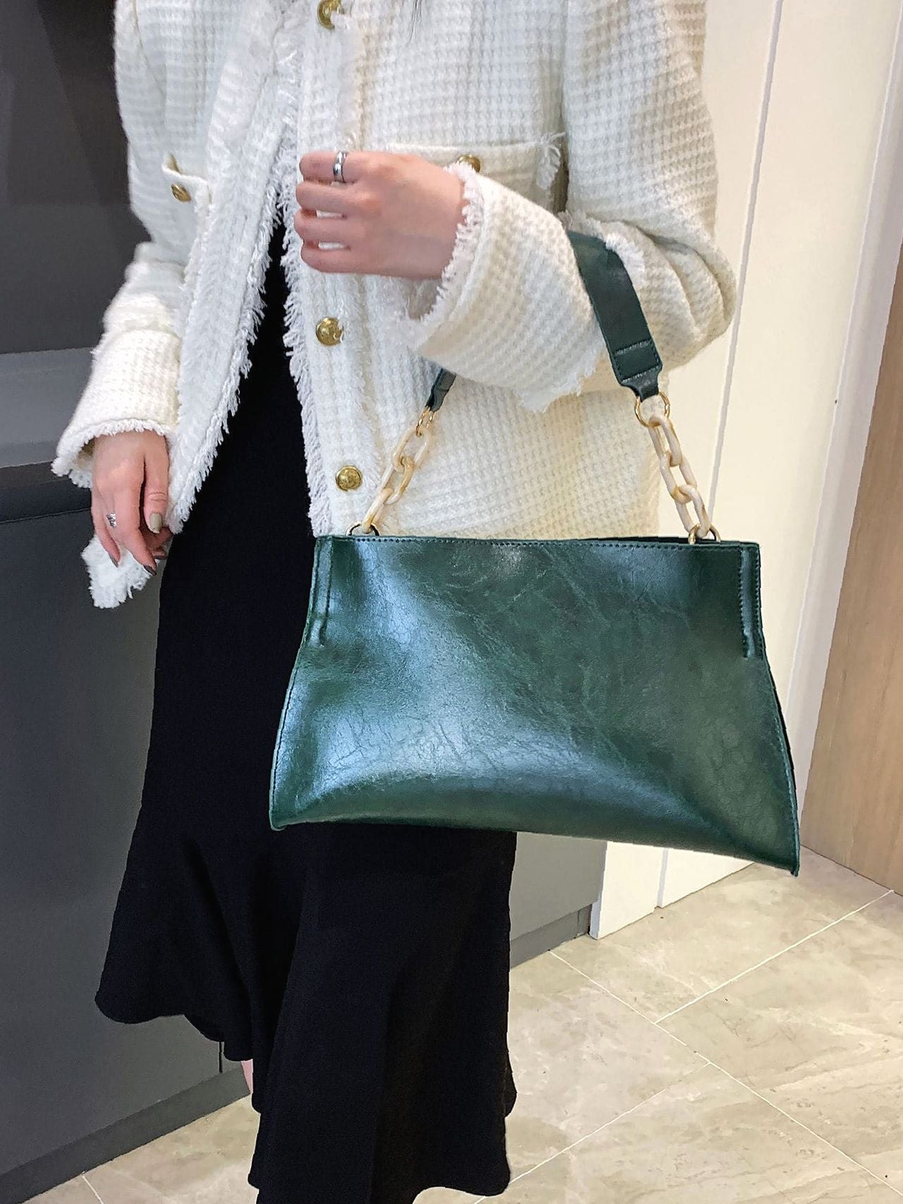 Chain Decor Shoulder Bag Women Shoulder Bag