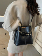 PU Bucket Bag Versatile Shoulder Handbag Women Tote Bag