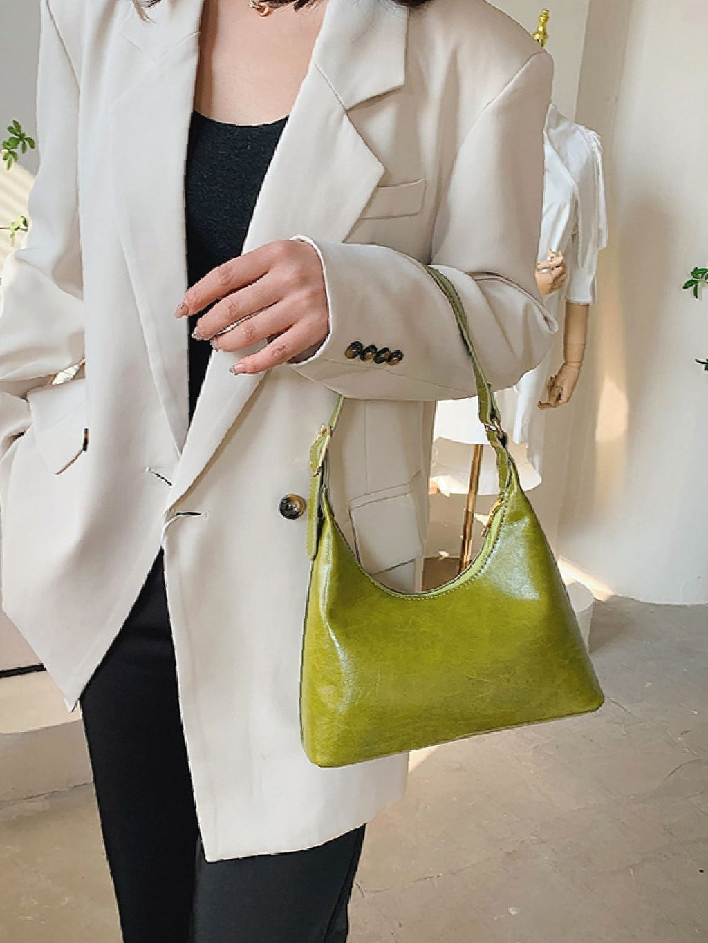 Baguette Shoulder Bag Vintage Design Women Handbag