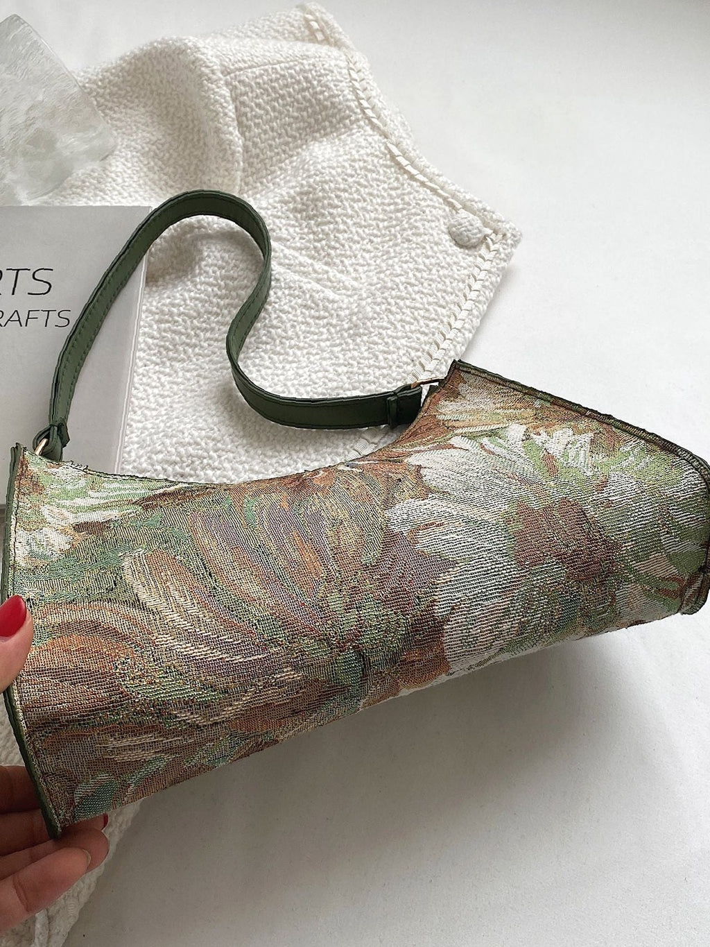 Women Square Shoulder Bag Floral Pattern