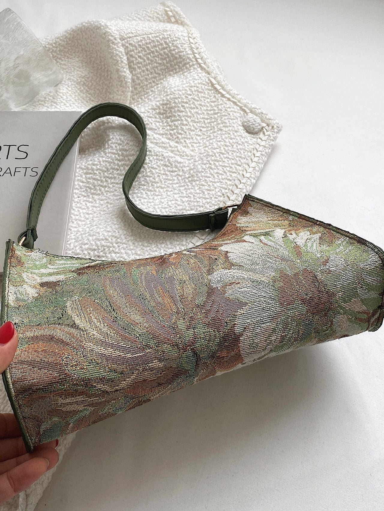 Women Square Shoulder Bag Floral Pattern