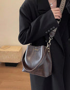 PU Bucket Bag Versatile Shoulder Handbag Women Tote Bag