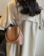 PU Bucket Bag Versatile Shoulder Handbag Women Tote Bag