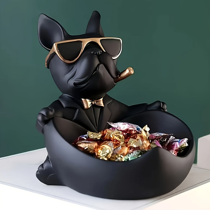Bulldog Decorative Tray Statue