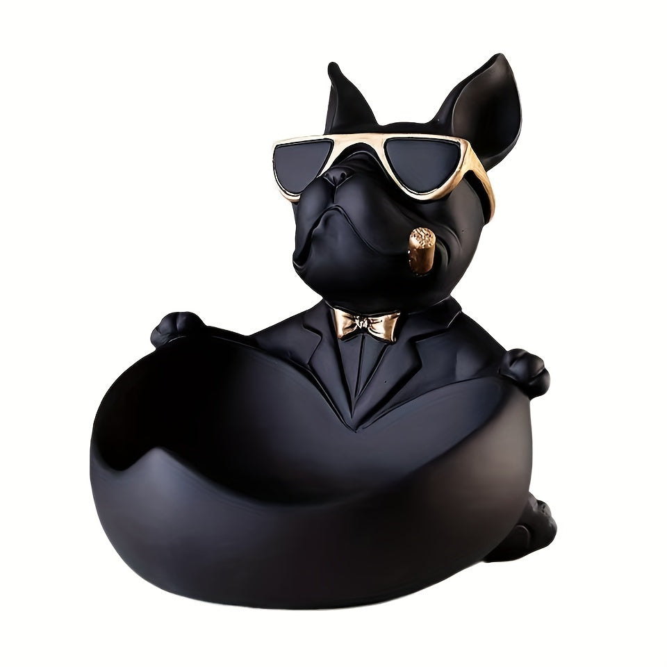 Bulldog Decorative Tray Statue