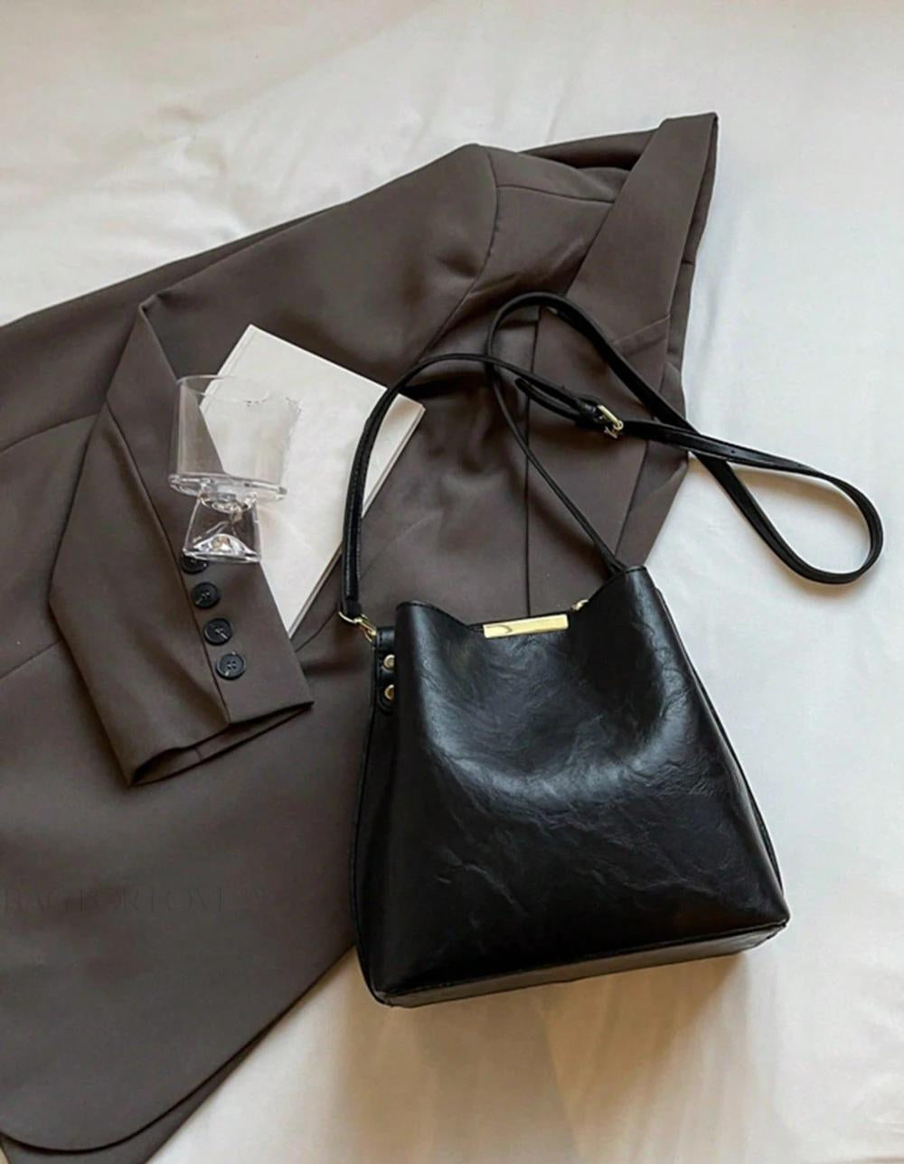 PU Bucket Bag Versatile Shoulder Handbag Women Tote Bag