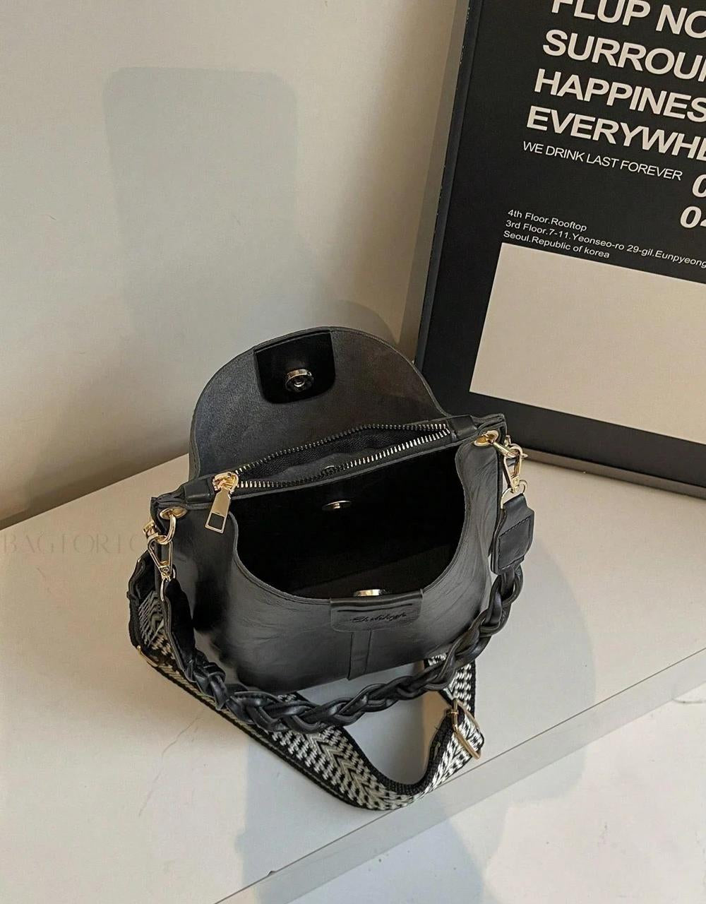 PU Bucket Bag Versatile Shoulder Handbag Women Tote Bag