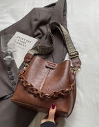 PU Bucket Bag Versatile Shoulder Handbag Women Tote Bag