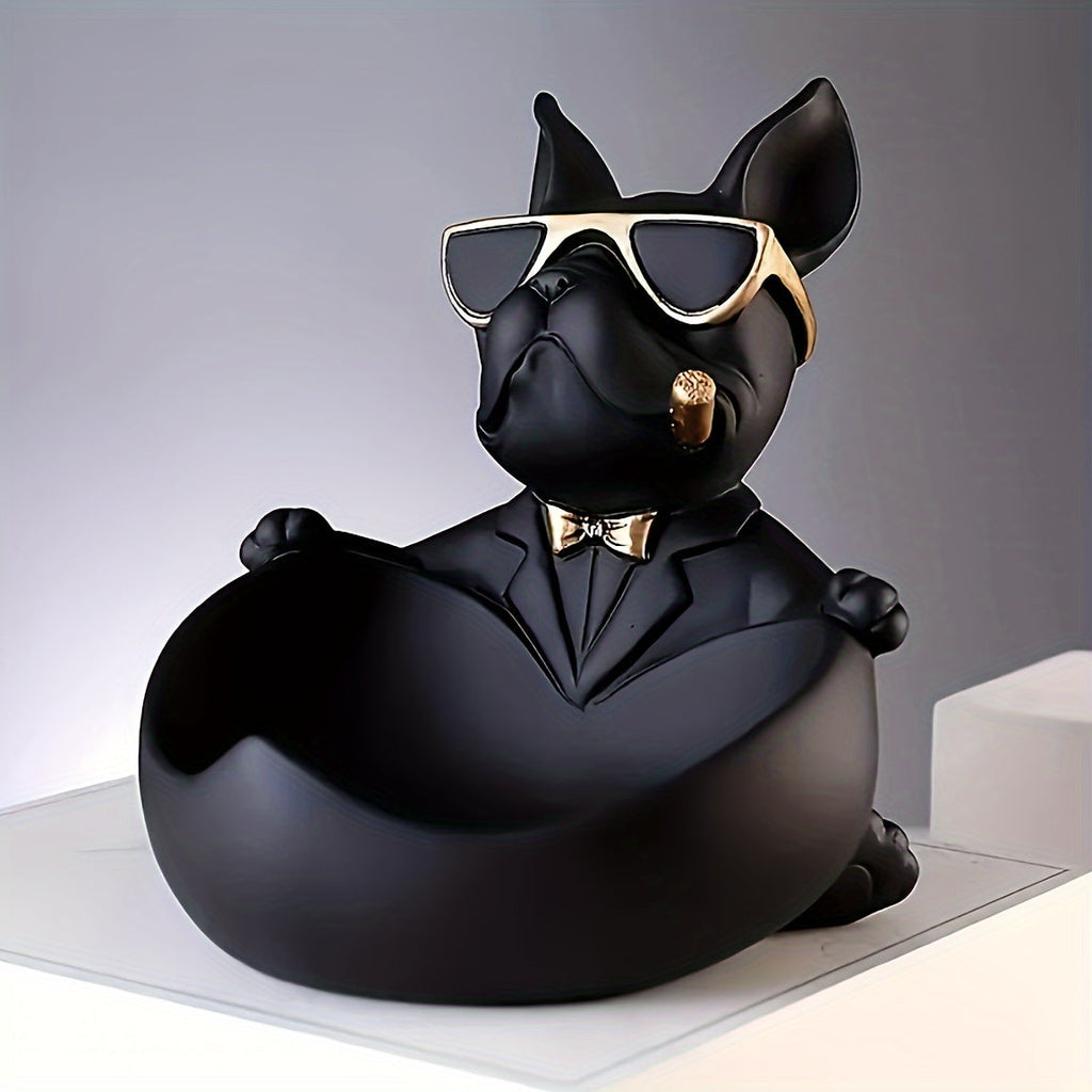 Bulldog Decorative Tray Statue