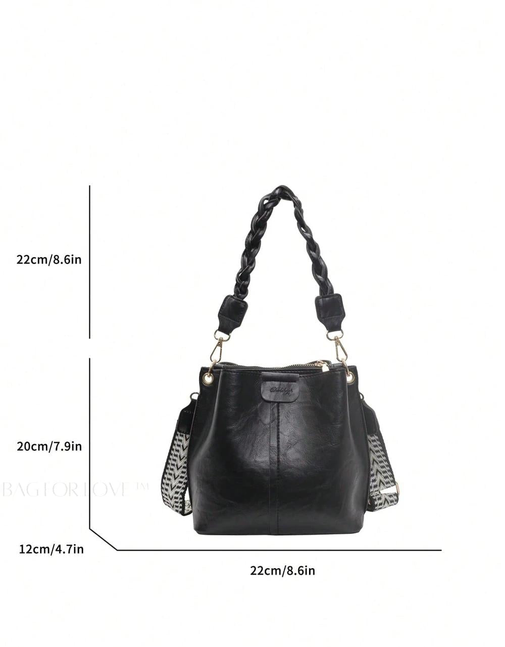 PU Bucket Bag Versatile Shoulder Handbag Women Tote Bag