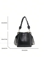 PU Bucket Bag Versatile Shoulder Handbag Women Tote Bag