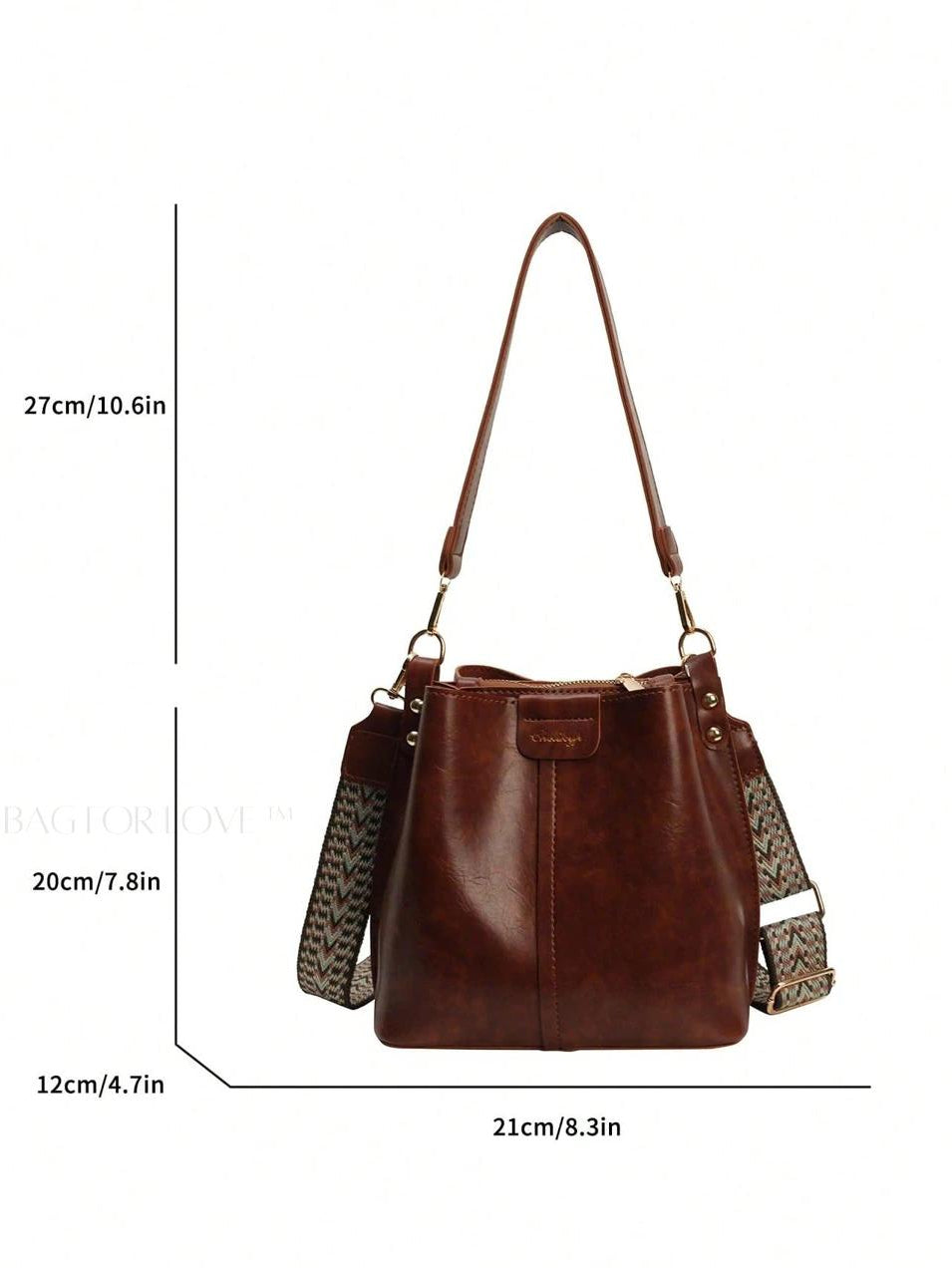 PU Bucket Bag Versatile Shoulder Handbag Women Tote Bag
