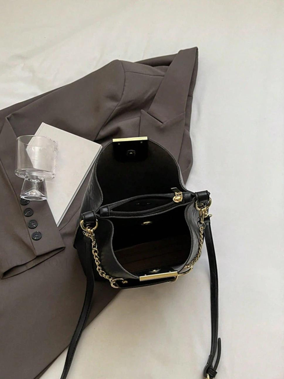 PU Bucket Bag Versatile Shoulder Handbag Women Tote Bag