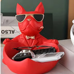 Bulldog Decorative Tray Statue