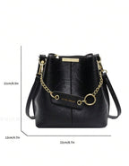 PU Bucket Bag Versatile Shoulder Handbag Women Tote Bag