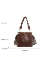 PU Bucket Bag Versatile Shoulder Handbag Women Tote Bag