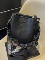 PU Bucket Bag Versatile Shoulder Handbag Women Tote Bag