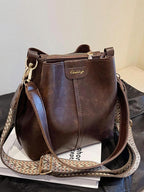 PU Bucket Bag Versatile Shoulder Handbag Women Tote Bag
