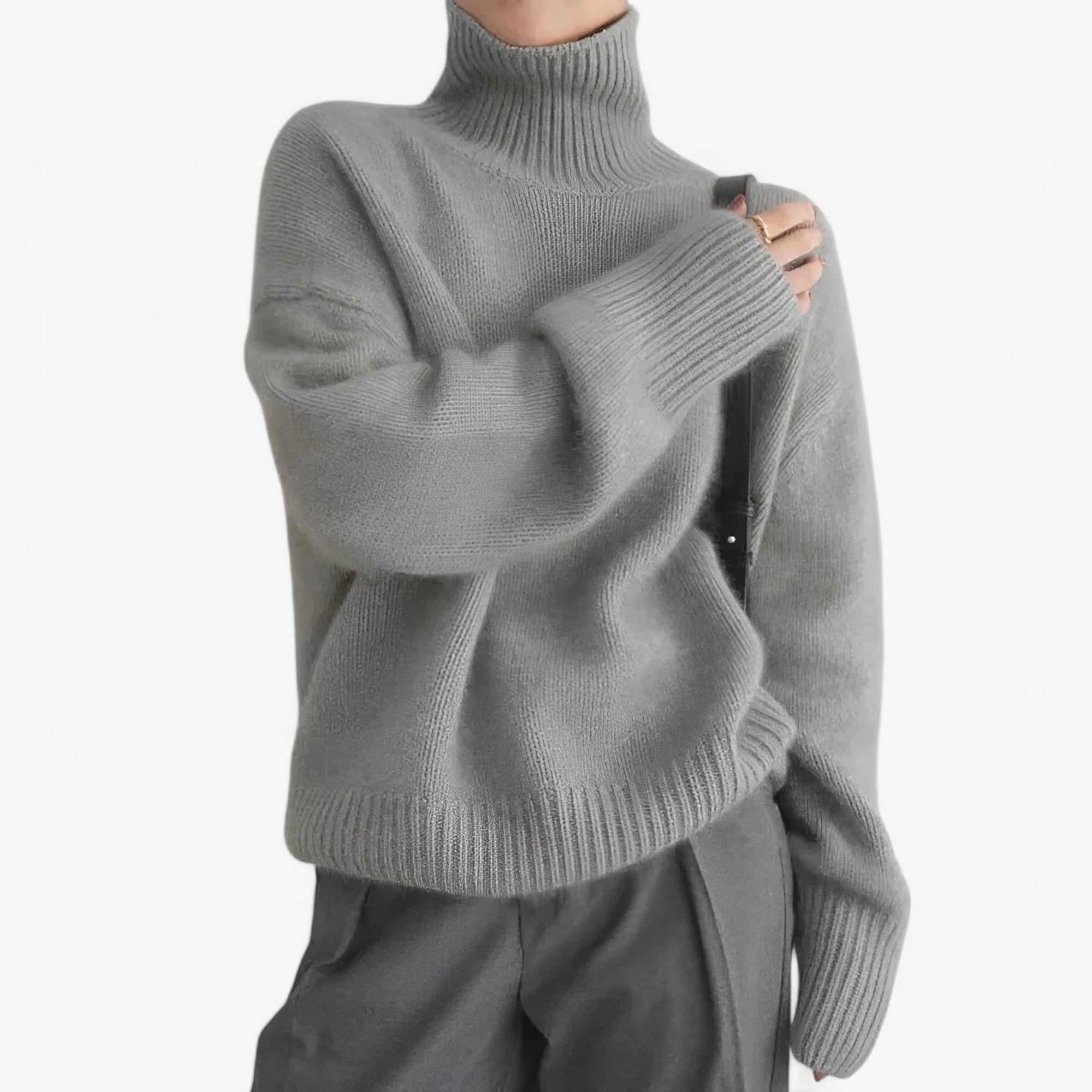 Women’s Oversized Turtleneck Knit Sweater