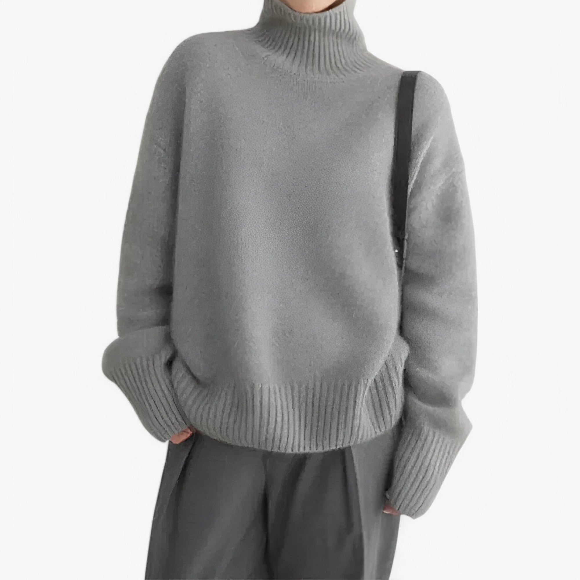 Women’s Oversized Turtleneck Knit Sweater