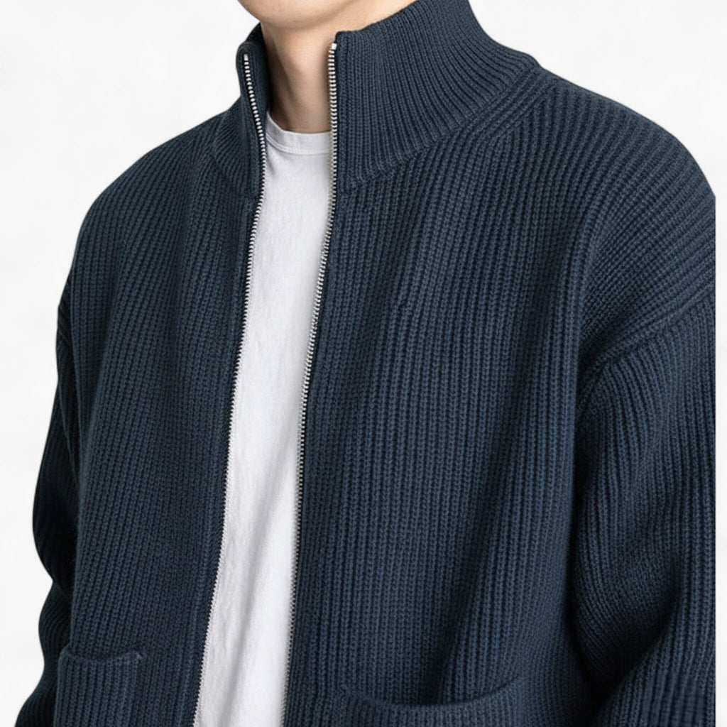 Men’s Zip-Up Knit Sweater