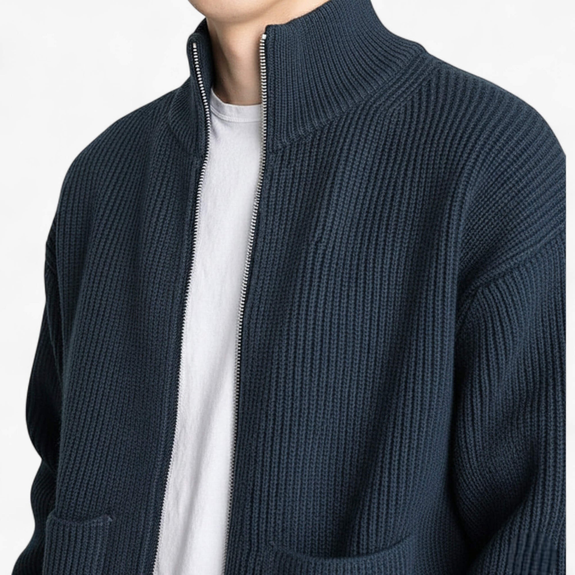 Men’s Zip-Up Knit Sweater