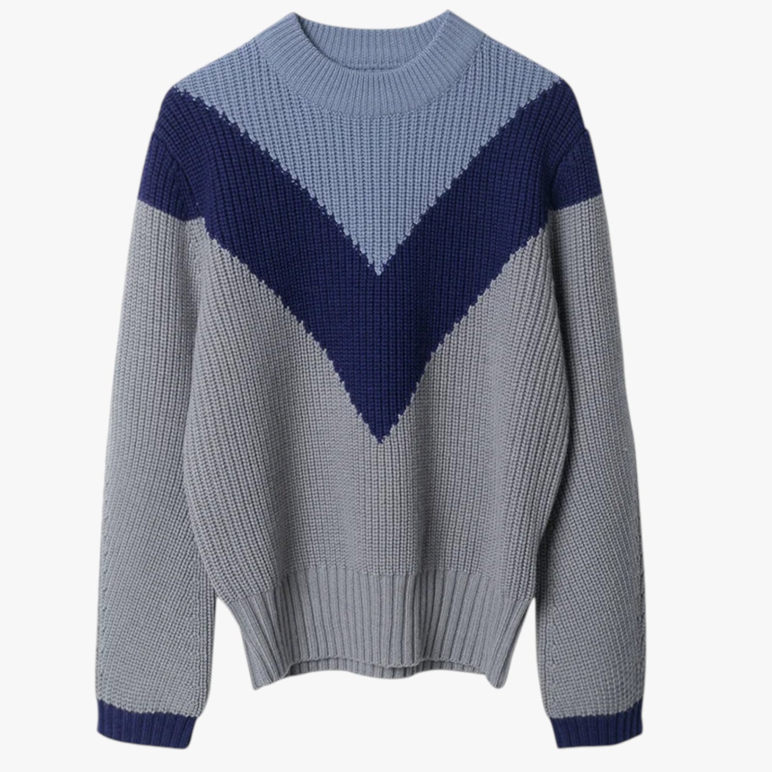 Women’s Crew Neck Geometric Knit Sweater
