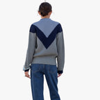 Women’s Crew Neck Geometric Knit Sweater