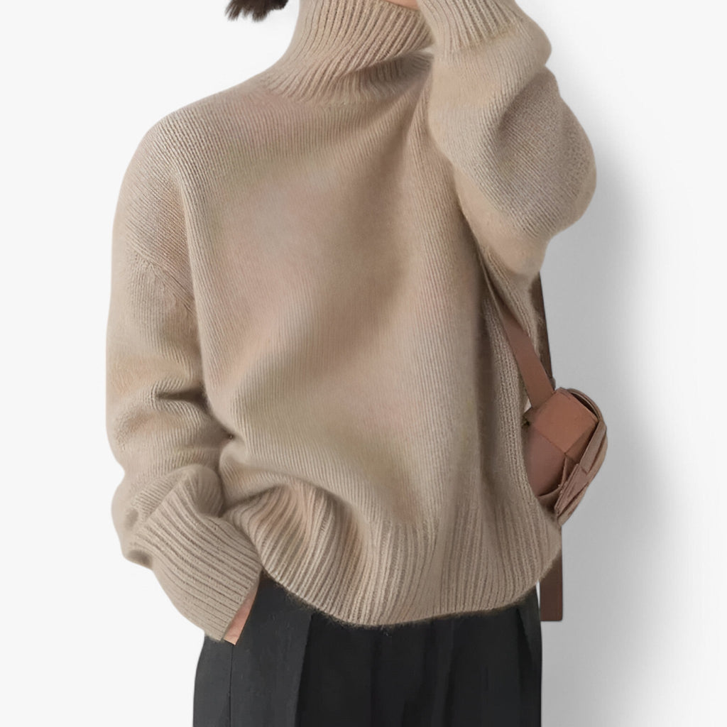 Women’s Oversized Turtleneck Knit Sweater