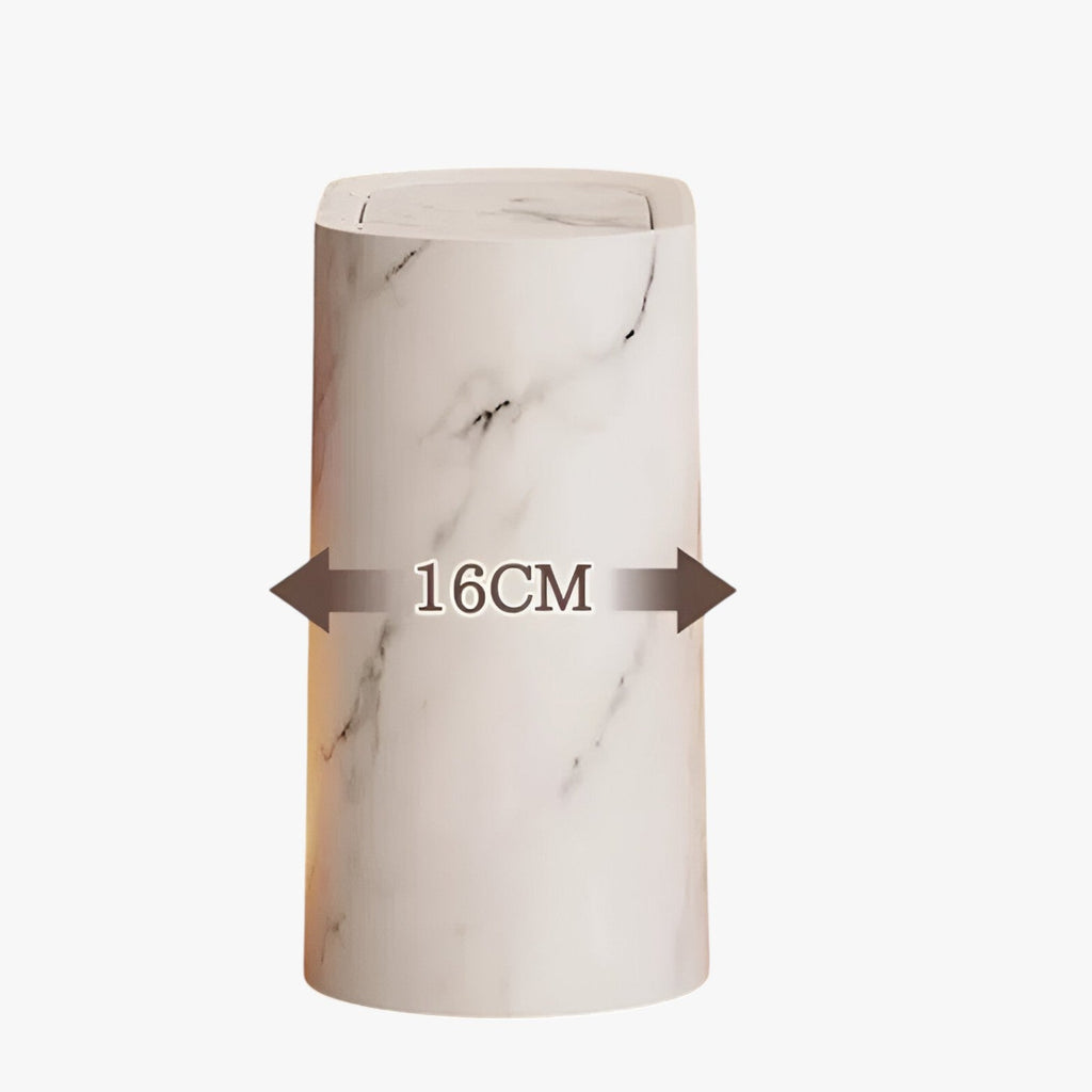 Slim Marble Pattern Bathroom Trash Can