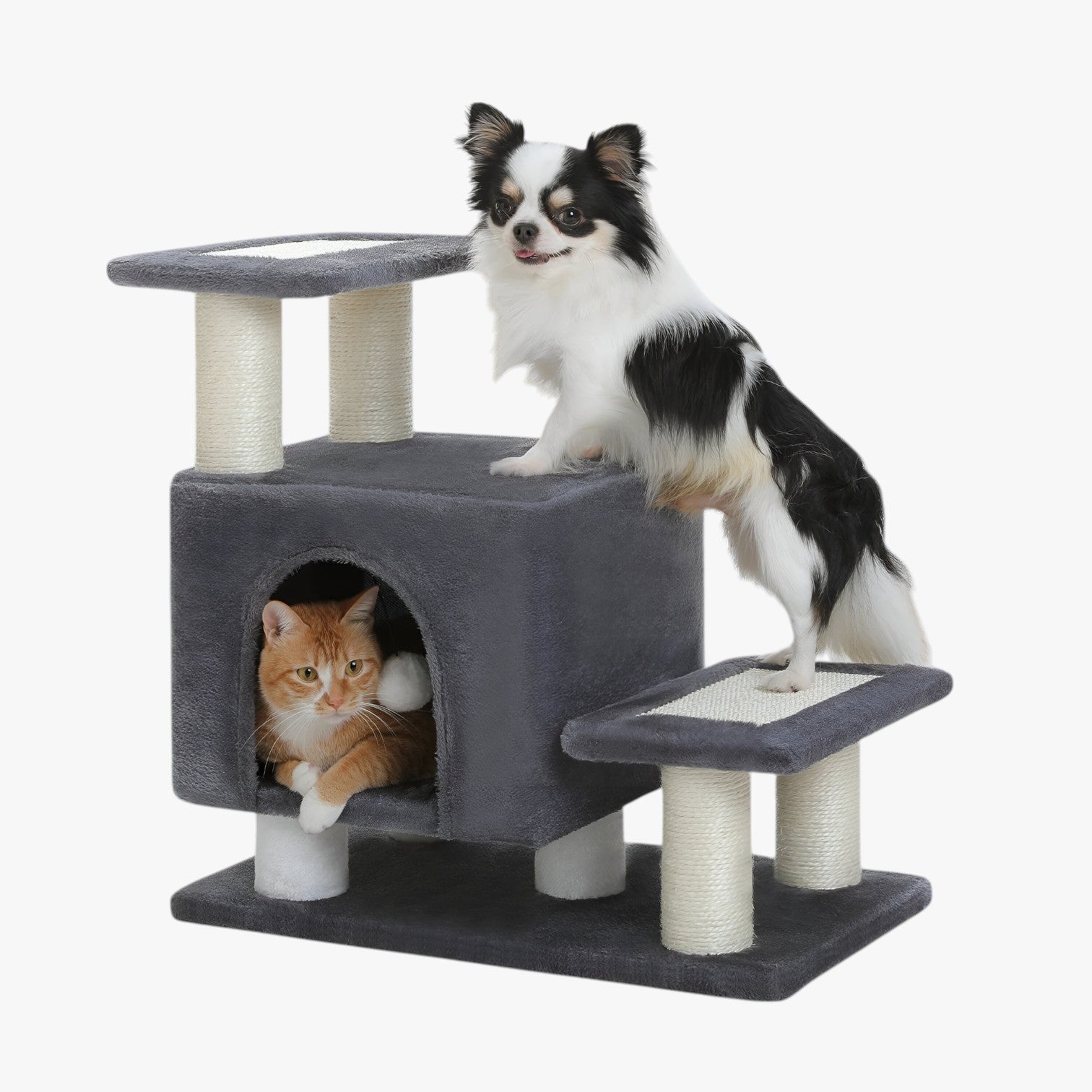 3-Level Cat Tree with Scratching Posts and Cat Condo