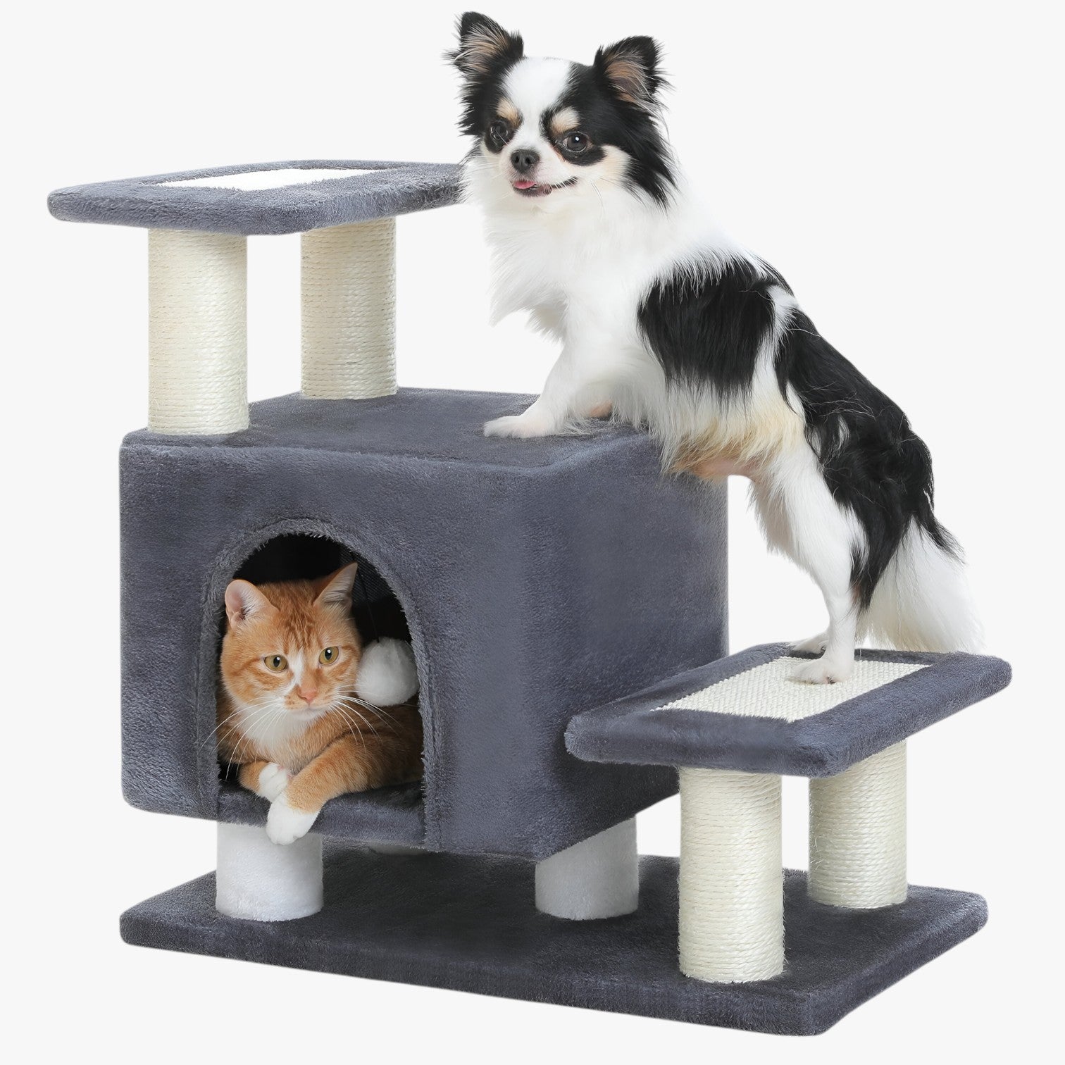3-Level Cat Tree with Scratching Posts and Cat Condo