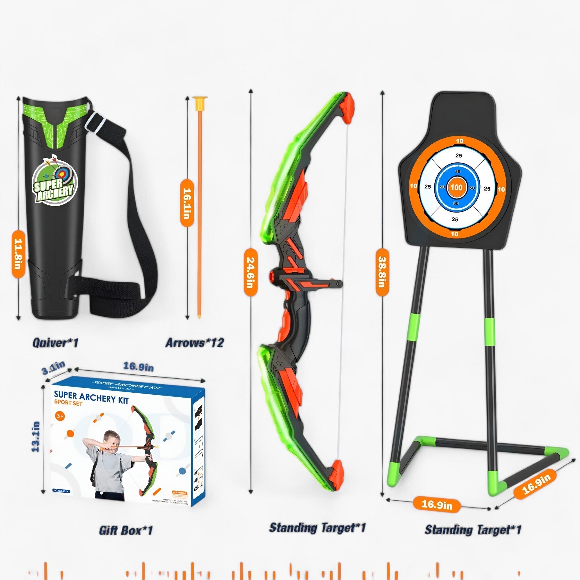 Kids Archery Bow and Arrow Set with Target