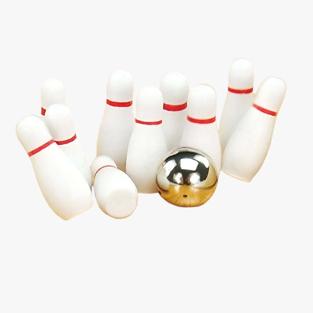 Mini Tabletop Wooden Bowling Game