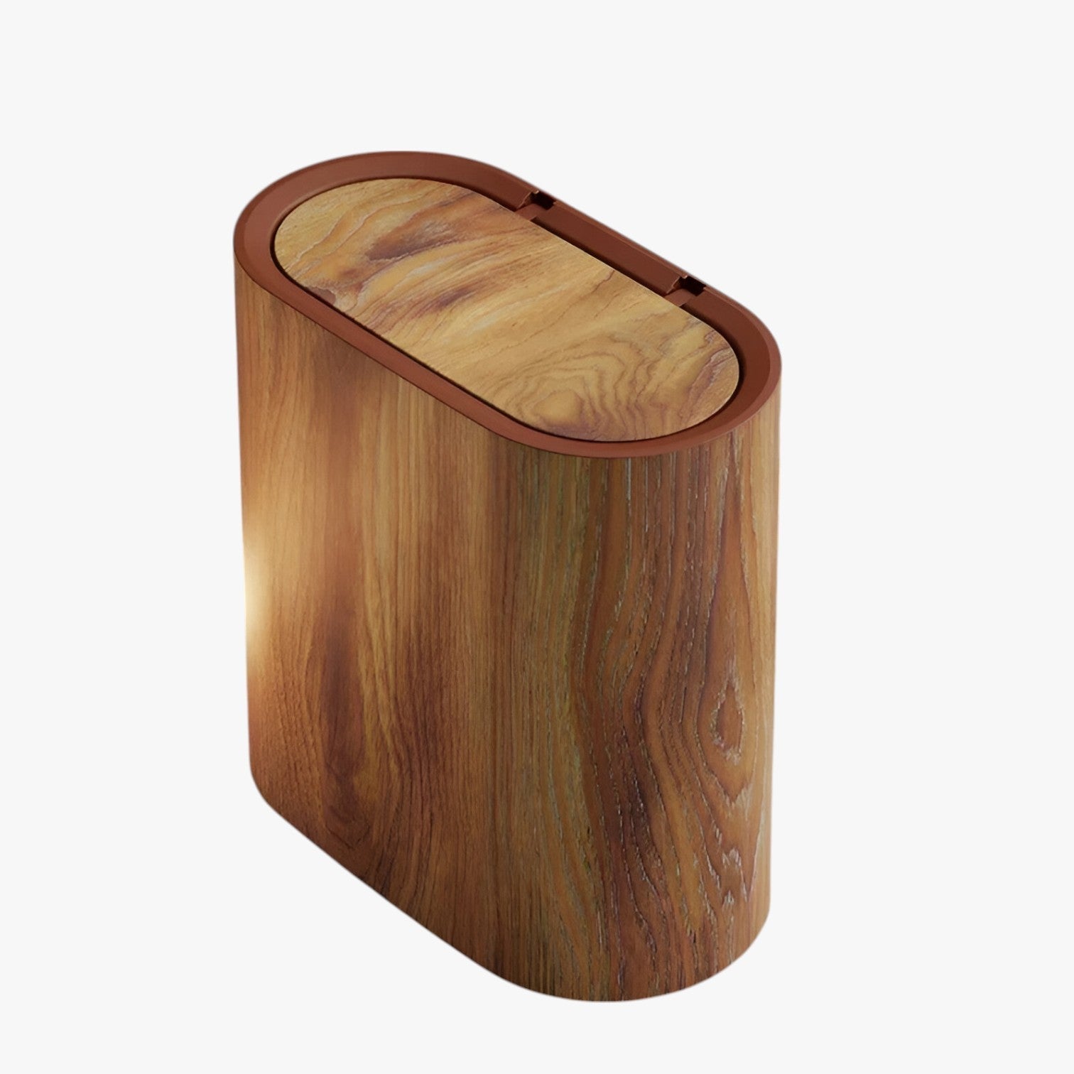 Slim Marble Pattern Bathroom Trash Can
