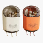 Wall-Mounted Utensil Holder with Lid and Drainage