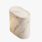 Slim Marble Pattern Bathroom Trash Can