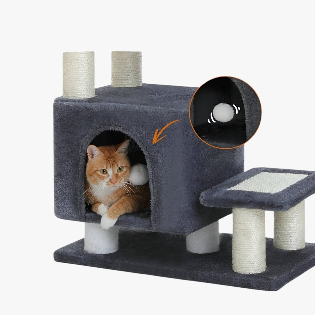 3-Level Cat Tree with Scratching Posts and Cat Condo