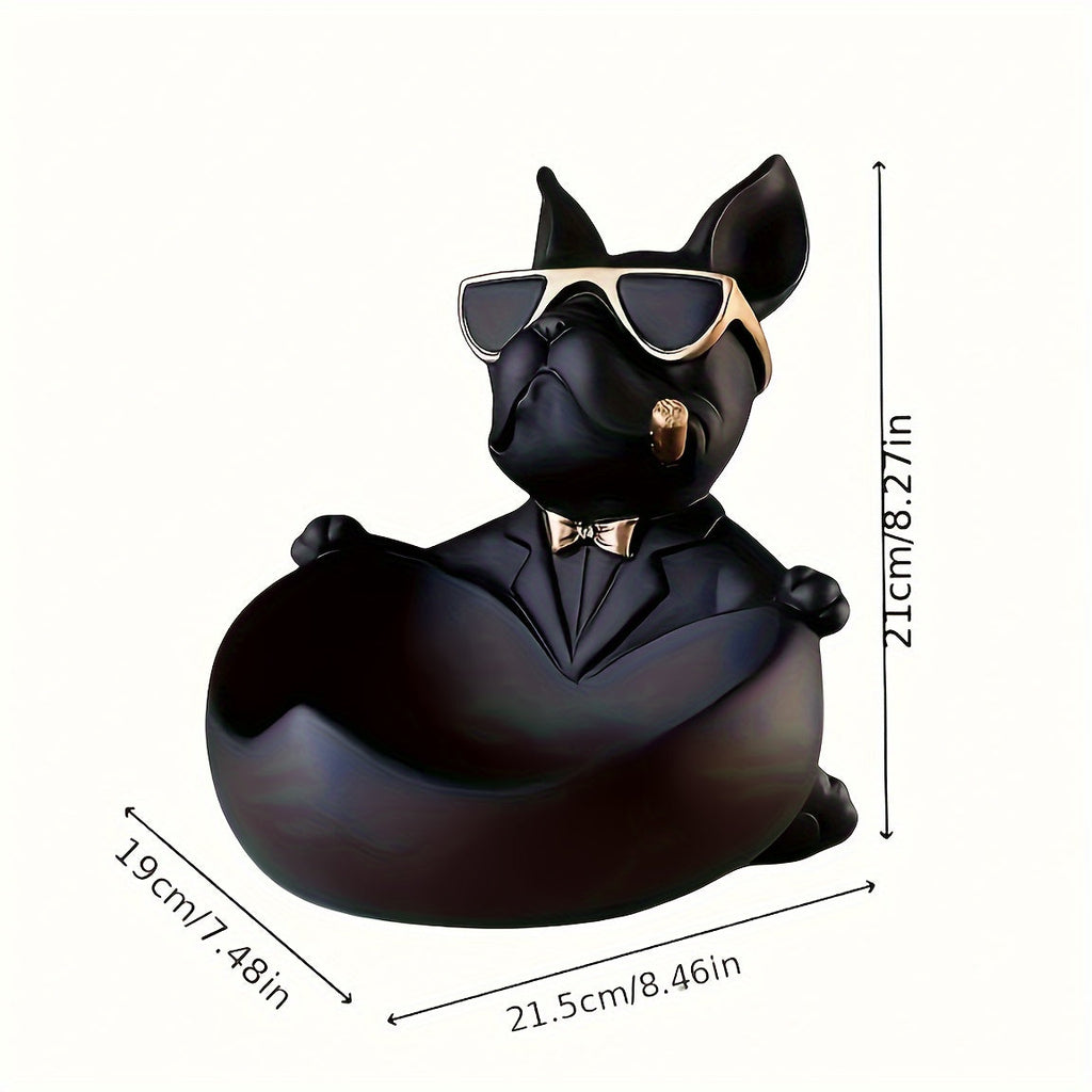 Bulldog Decorative Tray Statue